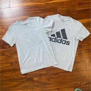 GUC Lot of 2 Men’s Sz Small Adidas Heather Gray Crew Neck Short Sleeve T-shirts